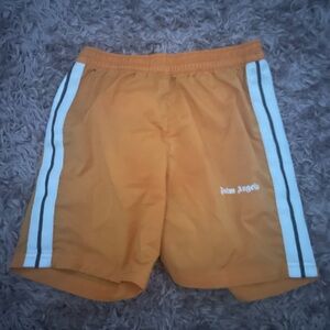 Palm Angels Orange Athletic Shorts Relaxed Fit